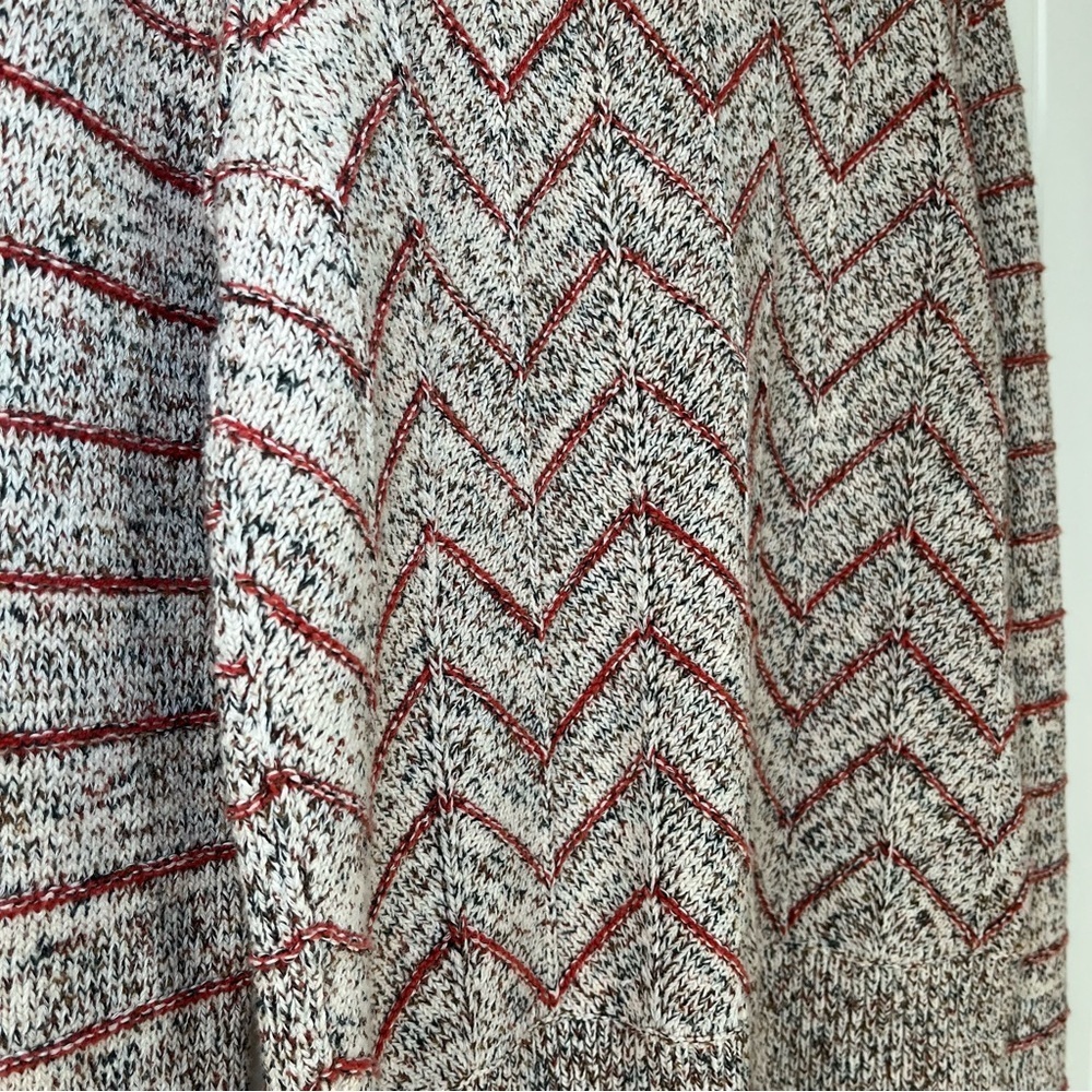 Free People Zig Zag Pullover Sweater Size Medium Cotton Knit Winter - Picture 5 of 10